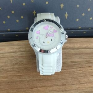 Hello Kitty White Watch with Pink Hearts